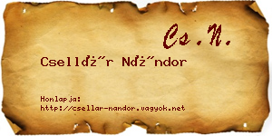 Csellár Nándor névjegykártya